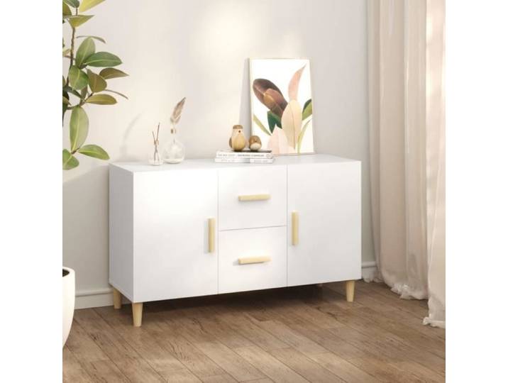 Buffet - KEENSO - A812510 - Bois d'ingénierie - 100x36x60 cm - Blanc