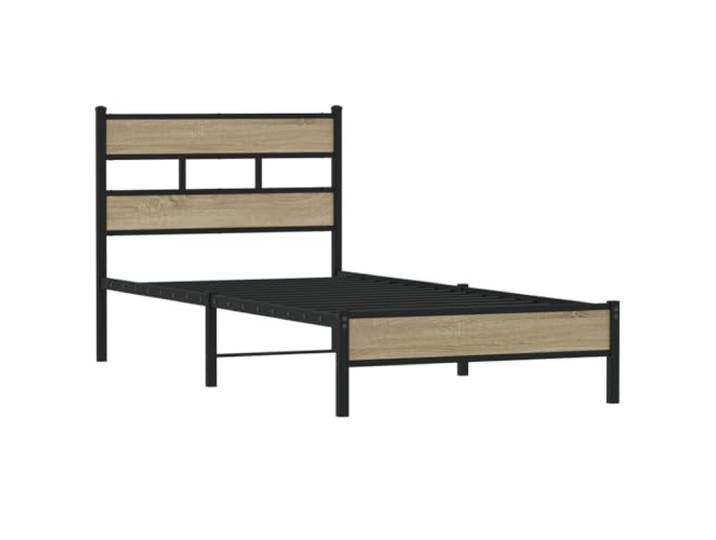 KTHLBRH Bettgestell Eiche Sonoma 80 x 200 cm, Bettgestell aus Stahl Bettgestell mit Stauraum, inkl. Lattenrost, ohne Matratze, für Schlafzimmer