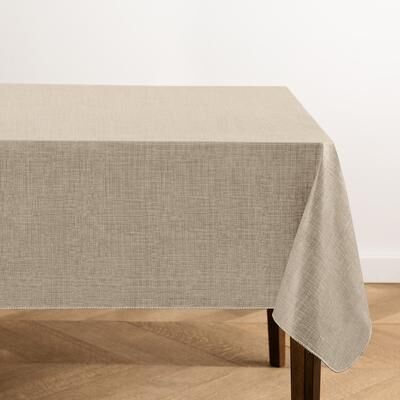 Threadmade Monterey Linen Texture Vinyl Indoor/Outdoor Tablecloth