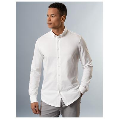 Poloshirt TRIGEMA "TRIGEMA Business-Hemd aus DELUXE-Single-Jersey", Herren, Gr. XXL, weiß, Single Jersey, 100% Baumwolle, lang, ohne Ausschnitt, Shirts