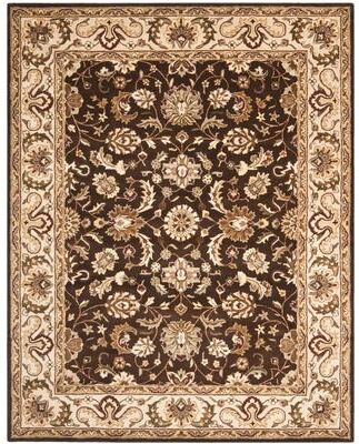 SAFAVIEH Handmade Royalty Chocolate Brown/ Beige Wool Rug