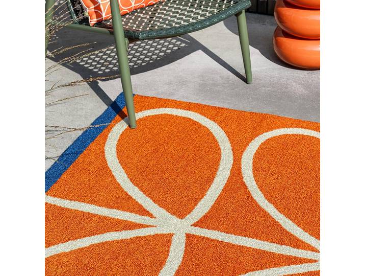 Hochwertiger In-/Outdoor Designer Teppich „Linear Stem“, verschiedene Grössen Orange ORLA KIELY