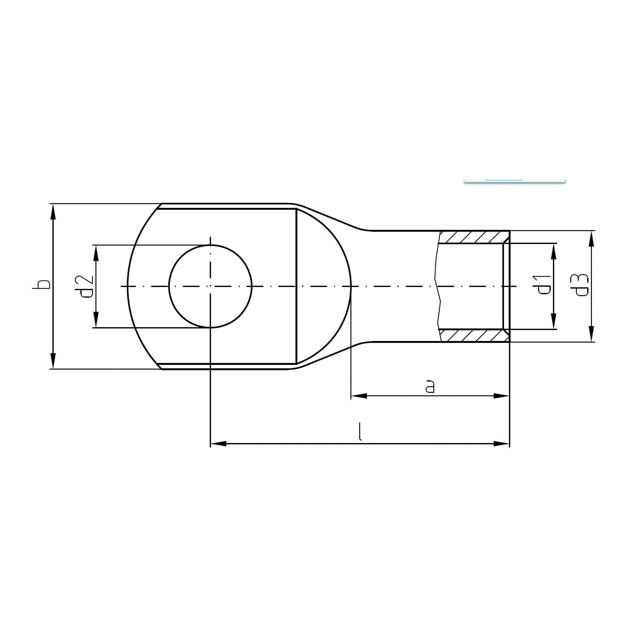 Intercable Rohrkabelschuh ICR165 16qmm M5 verzinkt (180495)