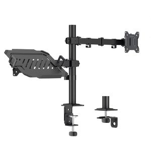 LogiLink Monitorhalterung BP0220, VESA 75x75 & 100x100 mm, für Tisch, höhenverstellbar, drehbar, bis 32 Zoll, 2 Monitore