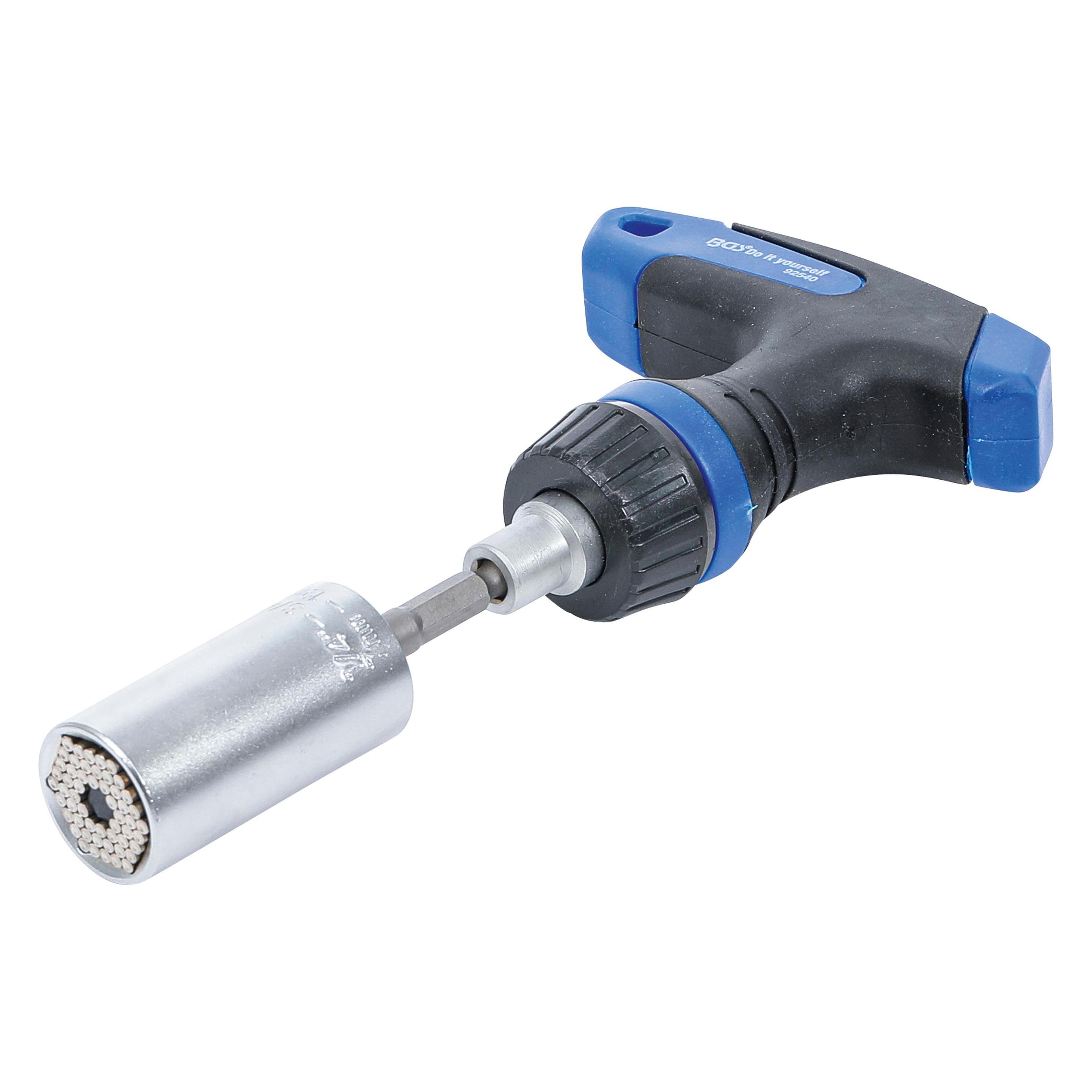 BGS Multi-Einsatz mit Adapter-Satz mit Ratschen-T-Griff, umschaltbar 3-tlg. (10 mm, 11 mm, 12 mm, 13 mm, 14 mm, 15 mm, 16 mm, 17 mm, 18 mm, 19 mm, 7 mm, 8 mm, 9 mm) (92540)