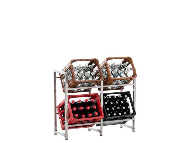 CLP Kastenständer Metall edelstahl, Edelstahlfarben, 91x75x31 cm, Weinregale