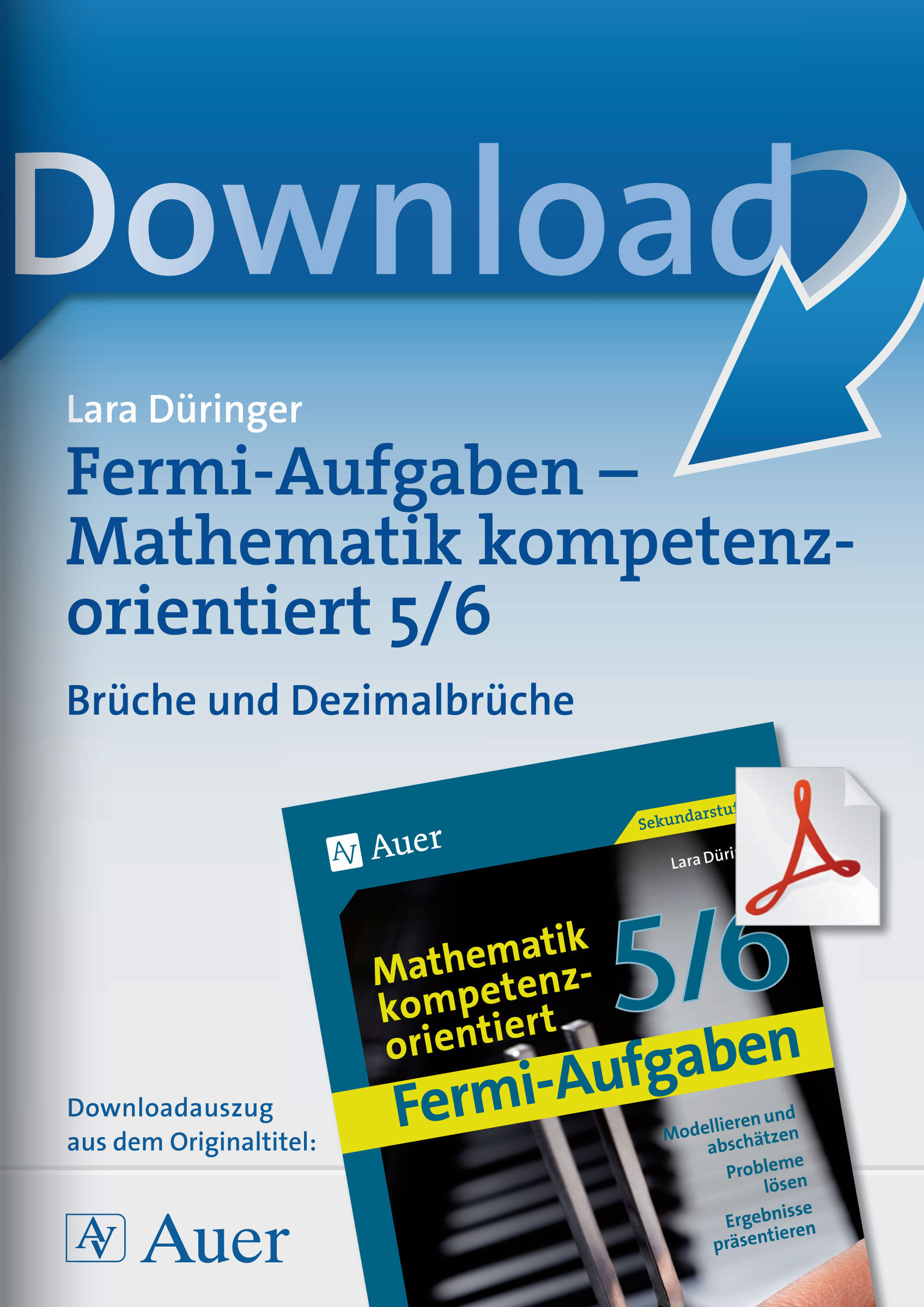 Auer Verlag Fermi-Aufgaben - Mathematik kompetenzorientiert5/6: Brüche und Dezimalbrüche