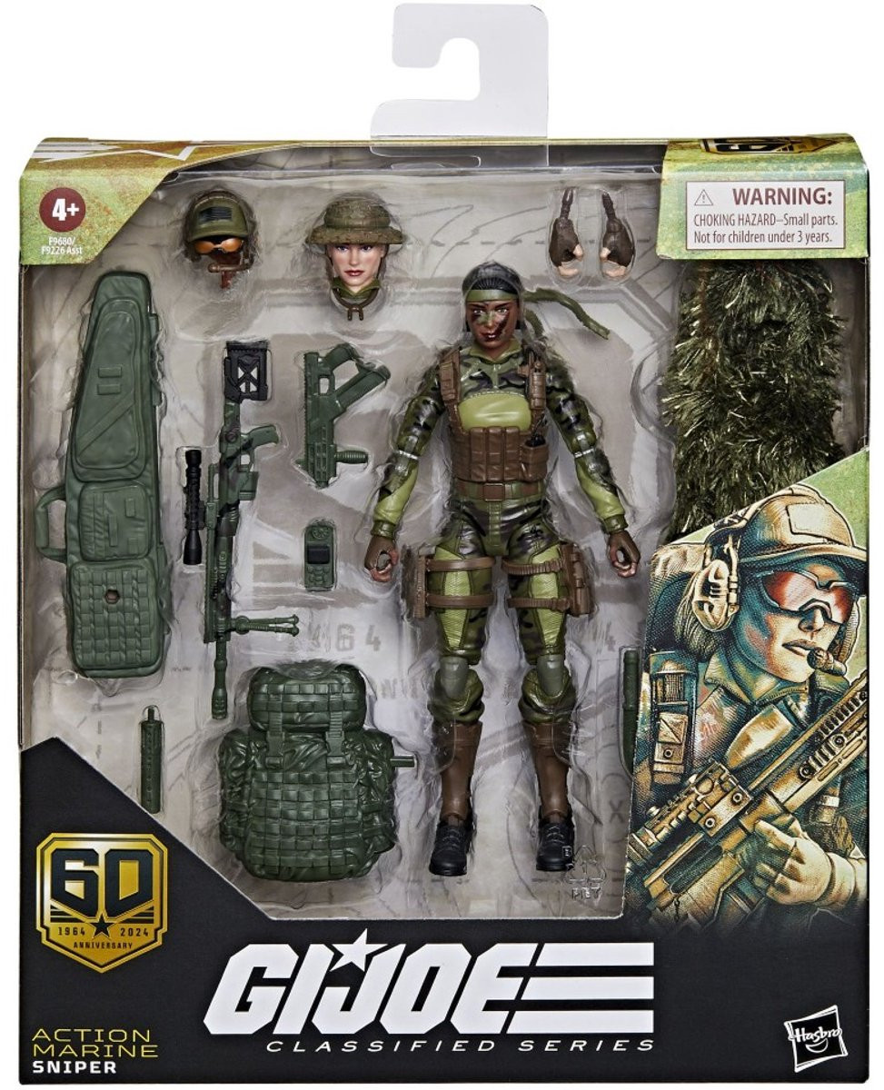 Hasbro G.I. Joe Classified Series 60th Anniversary Marine Sniper Action Figure 6-Inch