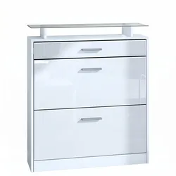 SCHUHSCHRANK Loret Front in Weiß Hochglanz