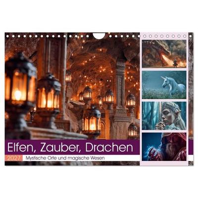 Elfen, Zauber, Drachen (Wandkalender 2027 DIN A4 quer), CALVENDO Monatskalender