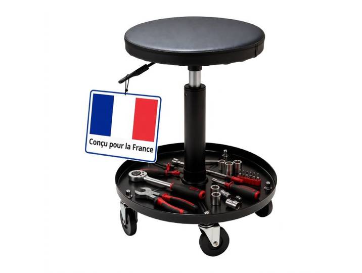 Relaxdays Tabouret d'atelier réglable, rangement