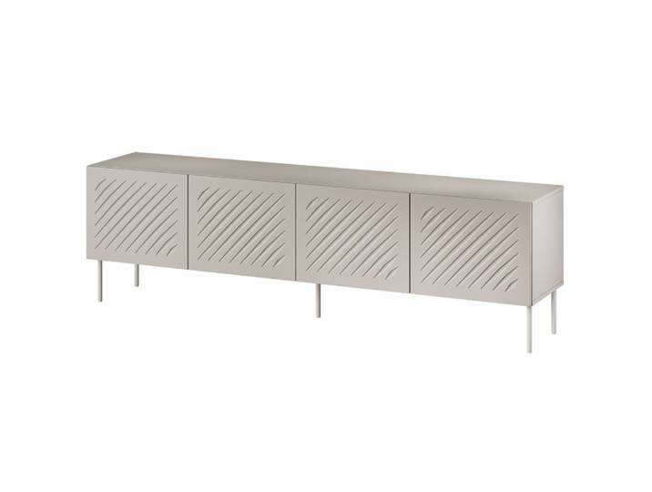 Meuble TV beige mat en bois design 4 portes 200cm
