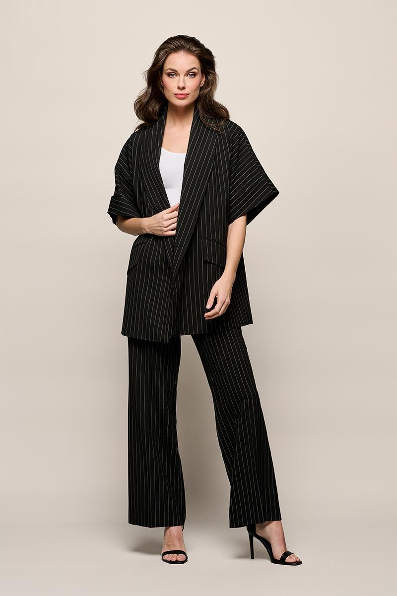 Roseline Kimono Blazer Schwarz/Weiß