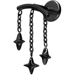 Titan Labret mit Innengewinde BOGEN + 3 STERNE