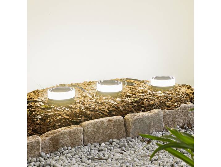 Kyren LED Smart Lampe de Jardin 3 pcs. Noir/Opale - Lindby - Terrasse - Moderne - Plastique - Multi-ampoules