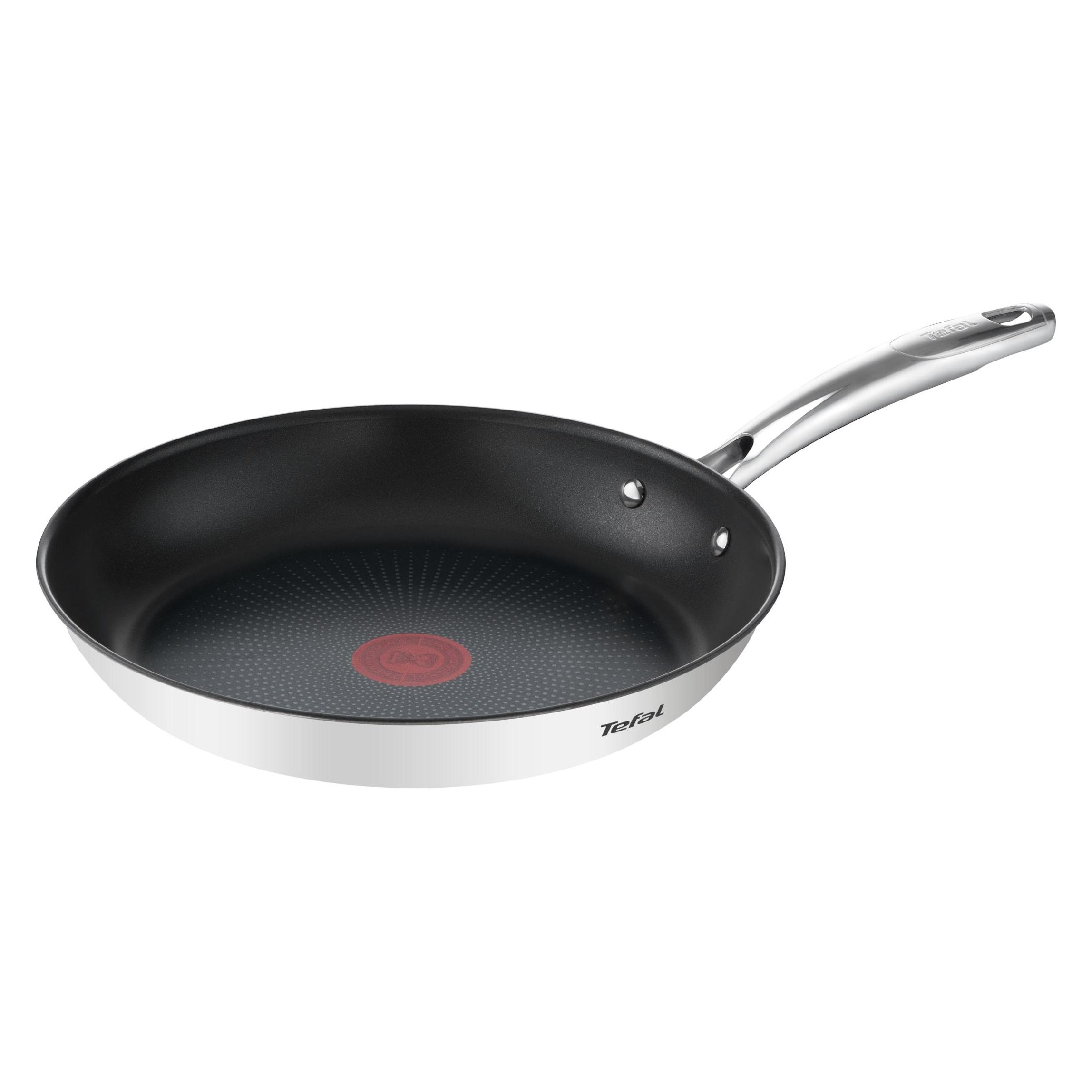 Tefal Duetto Plus Bratpfanne 28cm, hochwertiger Edelstahl, Induktion, Thermo-Anzeige (Bratpfanne, Edelstahl, 28 x 5 cm) (G7320634)