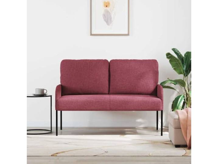 KTHLBRH Sofa 110 cm Weinrot Sperrholz Metallbeine, Polyesterbezug, 115 x 56 x 80 cm, für Wohnzimmer