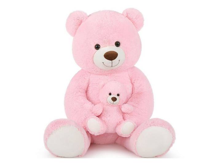 LuxusKollektion Kuscheltier Teddybär XXL Plüschbär Stoffbär Freundin Mädchen Frauen Rosa 130 cm (2-St)