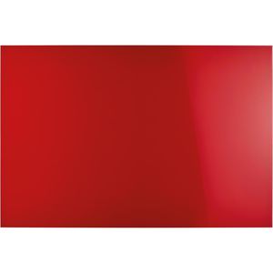 Magnetoplan Glas-Magnettafel 13408006, Design-Glasboard, glänzend, intensiv-rot, mit Metallrückwand, 150 x 100 cm