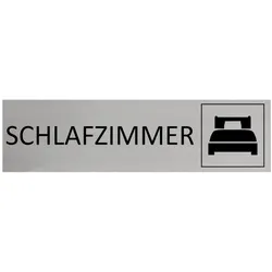 CombiCraft Aluminium Türschild Schlafzimmer 165x45mm mit 3M-Tape zur Befestigung, einfache Kennzeichnung von Räumen und Bereichen