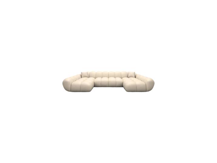 6-Sitzer Design Echtleder Panorama-Sofa „Levante Studio“ Echtleder Beige BLOOMINGLOFT Collection