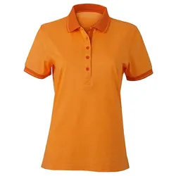 Damen Polo-Shirt Melange "JN705" - S - orange-melange/dark-orange