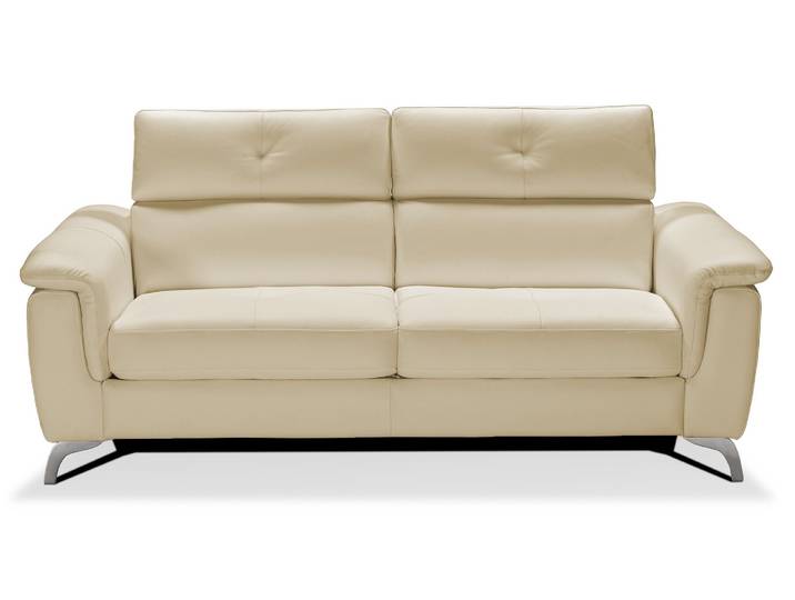 BARI - Canapé convertible design 4 places - Cuir, Beige