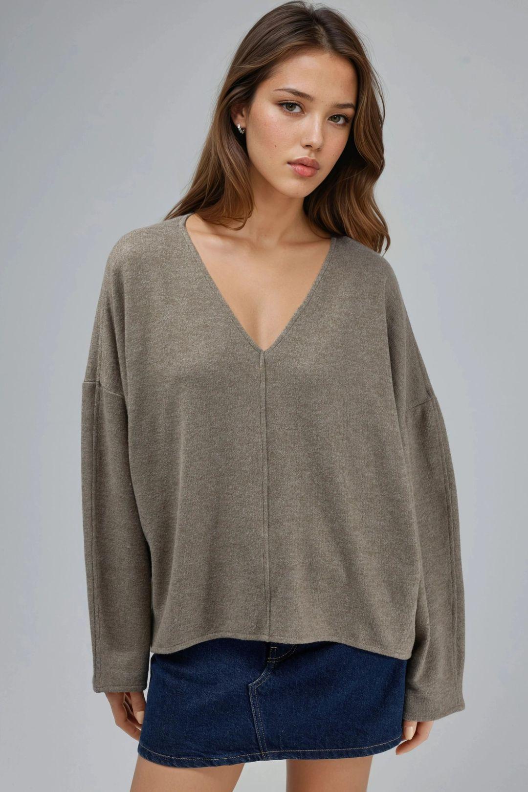 V-hals Lange Mouw Blouse