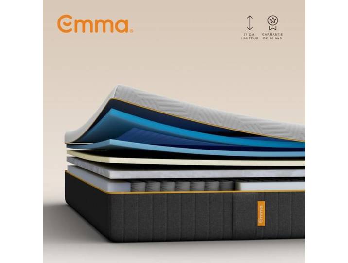 EMMA Matelas Emma Original Elite 140x200 cm + Allègement de la pression + Adaptation Instantanée