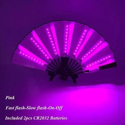 Inspire Essentials LED Neon Folding Fan Light Up Party Hand Fan For Events And Festivals 3