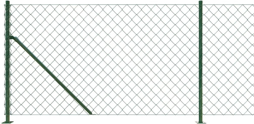 vidaXL Clôture à mailles losangées avec bride vert 1x10 m