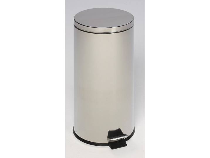 PROREGAL® Mülleimer Tretabfallsammler Fußpedal Inneneimer Griff 30L Edelstahl Silber