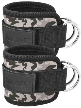 Inspire Select Adjustable D Ring Ankle Straps For Cable Machines Gym Ankle Cuffs For Glute, Leg & Strength Training camouflage 1pair