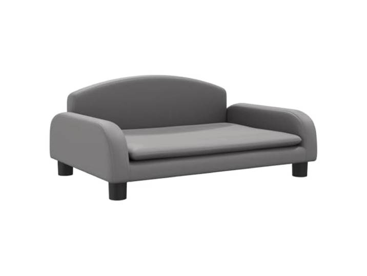 sofa Grau 70x45x30 cm Kunstleder Minisofa mit Kiefernholz-Rahmen, weicher Schaumstoffpolsterung, vier stabile Beine, modernes Design