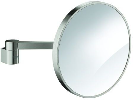 Grohe Selection Kosmetikspiegel 41077DC0 7-fache Vergrößerung, Wandmontage, ohne Beleuchtung, supersteel