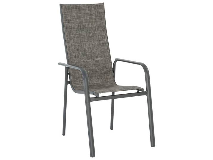 Ambia Garden Gartensessel, Anthrazit, Metall, Flachrohr, 56x108x75 cm, stapelbar, Gartenmöbel, Gartensessel