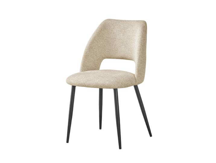 Chaise Repas Tissu Chenille Beige Tom Takasit