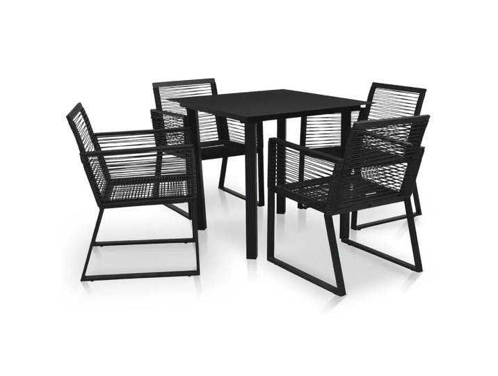 VidaXL - Garten-essgruppe pvc, One Size, Schwarz