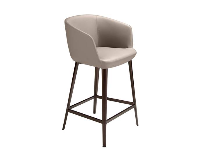 Tabouret en simili cuir gris