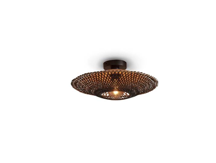 Plafonnier bambou noir/naturel, h. 12cm