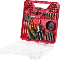 EVOR Schraubenausdreher Borher Set 70-teilig, Schrauber-Set, Schraubendreher-Set geeignet zum Bohren und Schrauben in Holz, Metall & Zement, Bohrer-Sets Kombi-Set sortiert in geordneter Tragkoffer