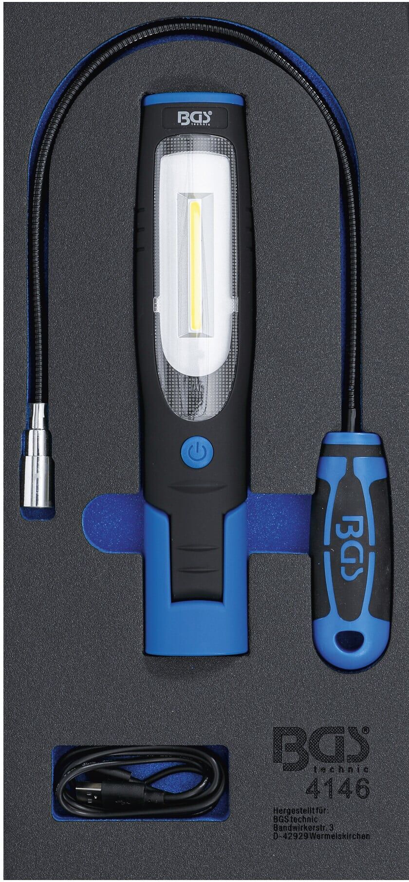 BGS Werkstattwageneinlage 1/3: Handlampe und Magnetheberlampe 4146, 3-tlg. ; BGS technic)