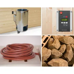 Weka Saunaofen-Set 5 inkl. 3,6 kW BioAktiv Ofen mit Dampfbad-Funktion, Saunasteine, Steuergerät