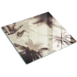 GLASPLATTE 60x52 cm Palmen