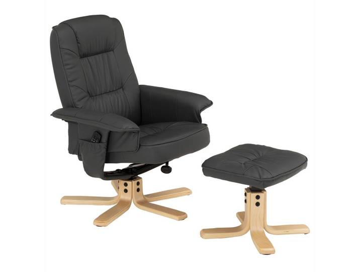 RELAXSESSEL KUNSTLEDER, SET MIT HOCKER CHARLY grau