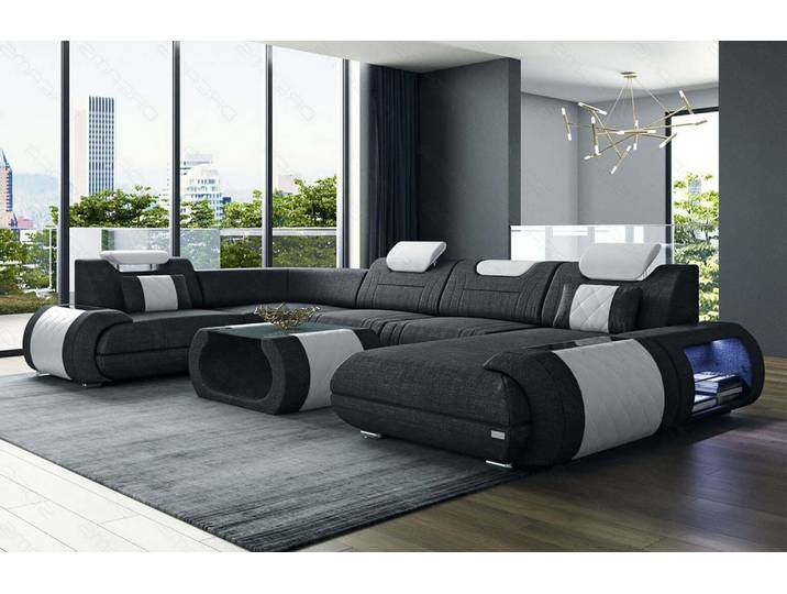 Wohnlandschaft Rimini U-Form aus Stoff