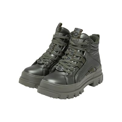 Stiefel BUFFALO "Buffalo aspha nc mid", Damen, Gr. 41, grün (khaki), Polyamid, unifarben, Schuhe Stiefel