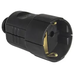 PCE 05177 Schutzkontaktkupplung PP nat Tülle zentral IP20 schwarz
