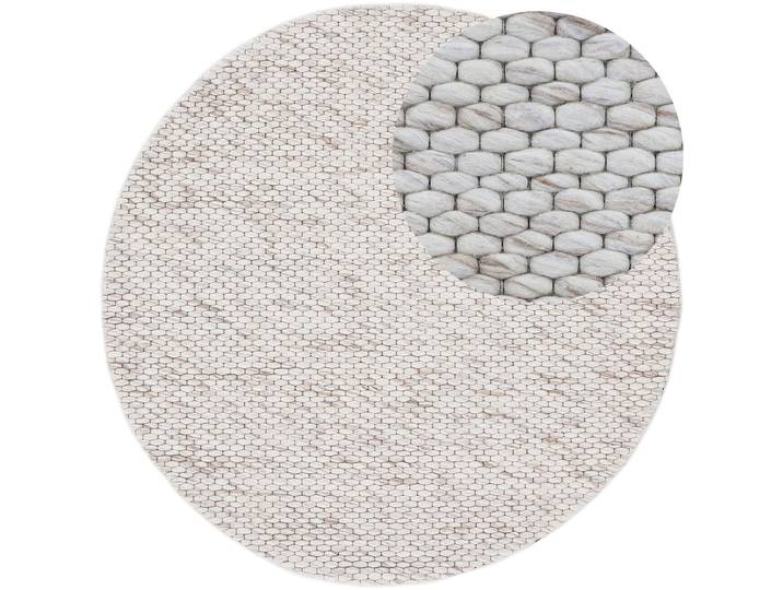 Wollteppich CARPETFINE Sina , beige, H:14mm Ø:80cm, Wolle, Teppiche, Wollteppich, grobe Struktur, Zeitloses Design, reine Wolle, Wohnzimmer