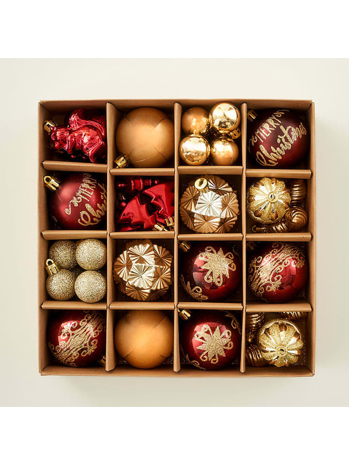 BELLA MAISON 10tlg. Weihnachtskugel-Set in Beige/ Rot - onesize
